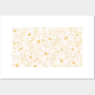 Yellow linear flowers Posters and Art